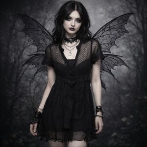 Sheer Dress Blue Swiss Dot Gothic Buttons Crochet Detail Whimsigoth Fairy Witchy